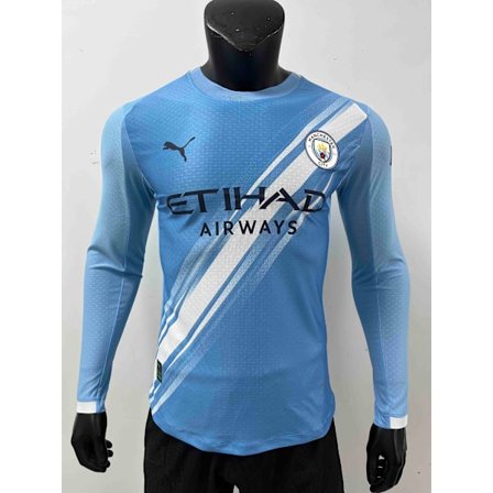 25-26 Manchester City F.C. Hjemme Langærmet Spiller Fodbold T-shirt S-3XL