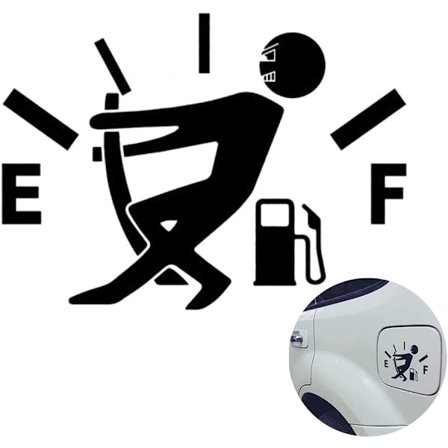 Sjove bilklistermærker Højt benzinforbrug Decal Brændstofmåler Tom