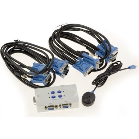 KVM-switch - KALEA-INFORMATIQUE - 4 portar - USB och VGA - Upplösning 2048x1536 - Fjärrkontroll ingår