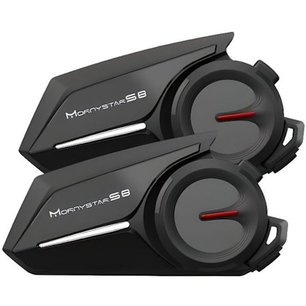 2 stk S8 Motorcykel Bluetooth Walkie Talkie - 6 Personer Motorcykel Intercom Afstand 1200 Meter