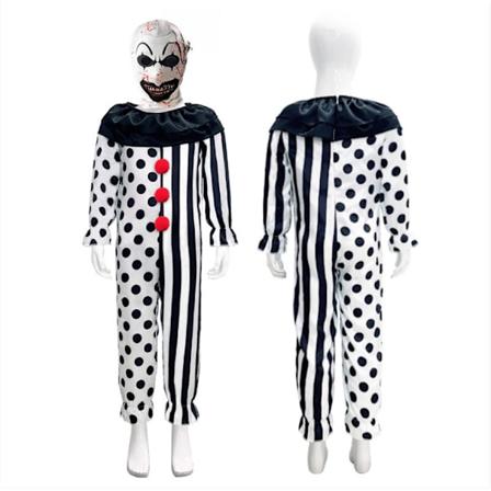 Kunst Clown Cosplay Bodysuit Maske Halloween Børnesæt Red hair ball 140cm