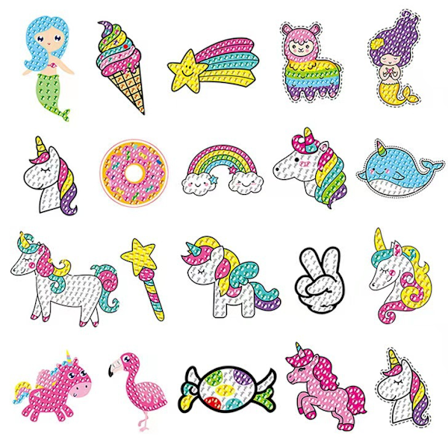20 stycken diamantmålning för barn Kit 5D Unicorn diamant pa