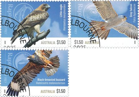Australien - Rovfugle - Stemplet sæt 3v