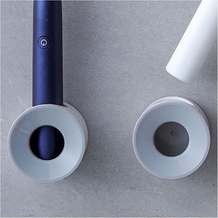 Elektrisk Tandbørsteholder - Grå - 2-pak - Stærk Selvklæbende Vægmontering - Passer Til Alle