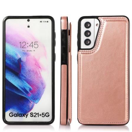 Samsung Galaxy S21 - Skal Med Korthållare Roséguld