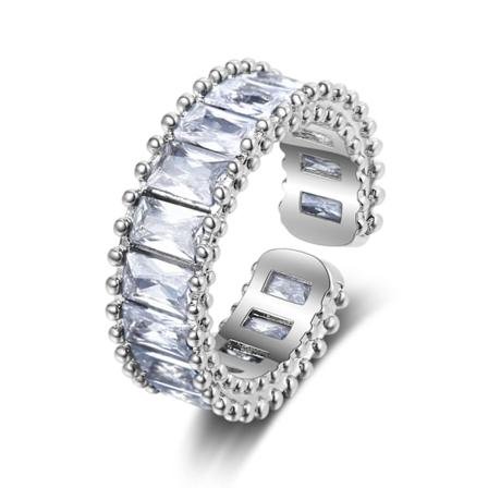 Sterling Silver Ring för Kvinnor, Massivt Silver Romantisk Regnbågskronöppningsring för Kvinnor Smycken, med 5A Kubisk Zirkonia, Justerbar Storlek
