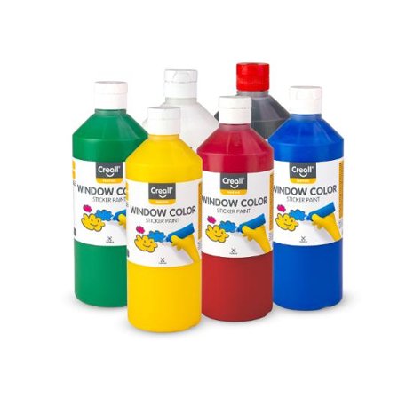 CREALL Fönsterfärg 6x500ml sorterade färger - Lyreco - Skola och förskola - Målarfärg och tillbehör - Fönsterfärg