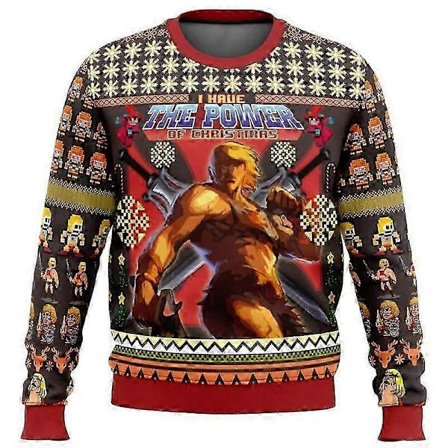 HEYYEYA HE-MAN Ruma Joulupaita Lahja Joulupukki Villapaita Miesten 3D Collegepaita ja Syksy/Talvi Topit Miehille EL1157