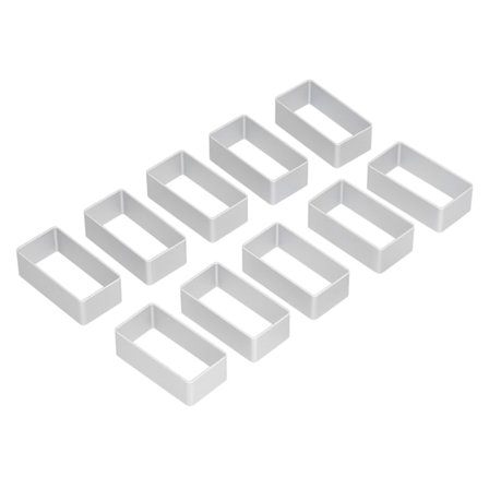 10 stk./sæt Månekageform i rustfrit stål Sæt med kager, kiks, udstikker DIY Bageform Sæt Stort rektangel