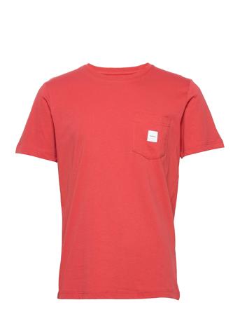 Square Pocket T-Shirt T-shirts Short-sleeved Röd Makia
