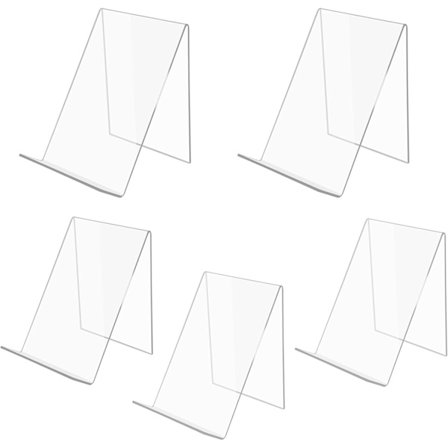 Akryl Bokstøtte Bok Display Stativ 13 x 11,5 x 10 cm Klar Bok Staffeli Bokholder Display Stativ kompatibel med Magasiner Brosjyrer Meny Kort