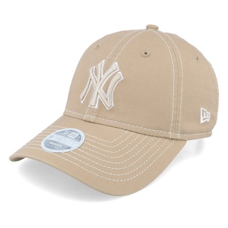 New Era - MLB Beige Unconstructed Cap - New York Yankees Womens Washed 9TWENTY Camel Dad Cap @ Hatstore