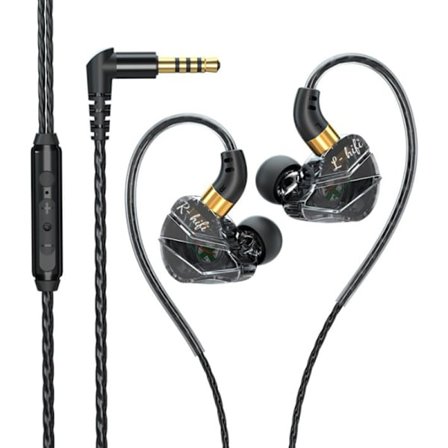 3,5 mm trådbundna hörlurar HIFI bas hörlurar in-ear headset lila