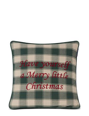Checked Organic Cotton Flannel Pilllow Cover Home Textiles Bedtextiles Pillow Cases Monivärinen/Kuvioitu Lexington Home