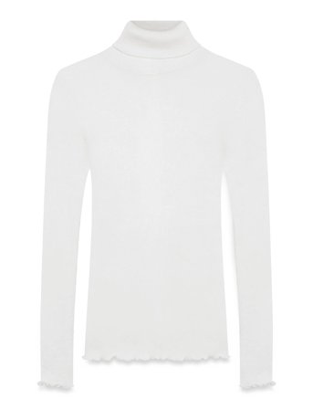 Rosemunde Rwbeatha Silk Ls Rollneck T-Shirt - Cream - XL