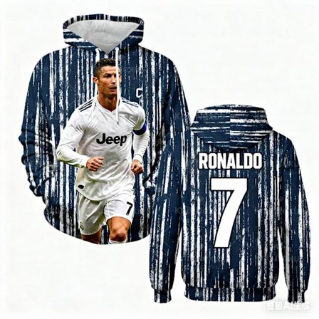 Ronaldo nr. 7 Grafisk hettegenser 3D-trykk Høstmote Fritid Sweatshirts Y2K Barnehettegensere Herre- og damehettegensere