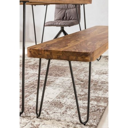 Rootz siddebænk Massivt træ Sheesham 180 x 45 x 40 cm træbænk naturprodukt køkkenbænk i landlig stil