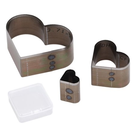 3 stk. Hjerteformet læderhul, hulværktøj med opbevaringsboks til gør-det-selv læderhåndværk