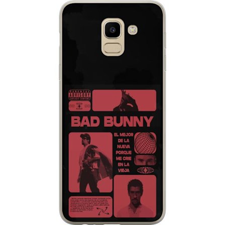 Kompatibelt Mobildeksel til Samsung Galaxy J6 Bad Bunny NFL-inspirert skjoldlogo med amerikansk fotball og stjerner