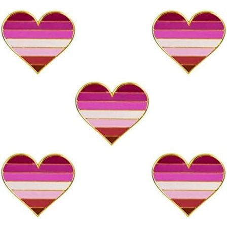 5-pak Bisexuel pride hjerteformede nåle brocher flag badge broche