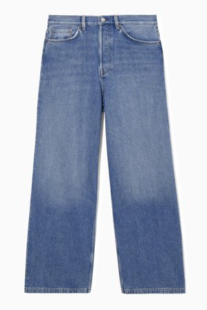 COS Women's Volume Wide-Leg Jeans Bag in Light Blue
