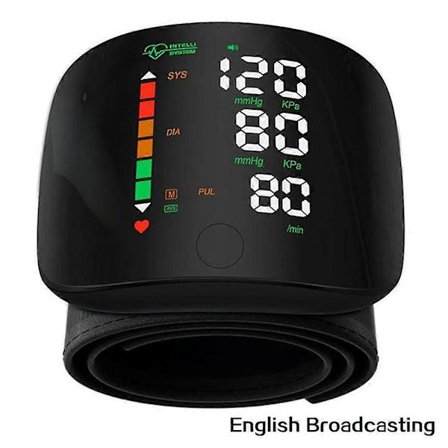 Genopladelig håndledsblodtryksmåler - Stor skærm, stemmeudsendelse, nøjagtige målinger til hjemme- og rejsebrug, til alle aldre [YJD]