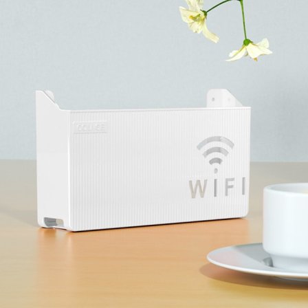 Trådløs Wifi Router Hylde Kompatibilitet med Opbevaringsboks Væghængt ABS Organiz Hvid