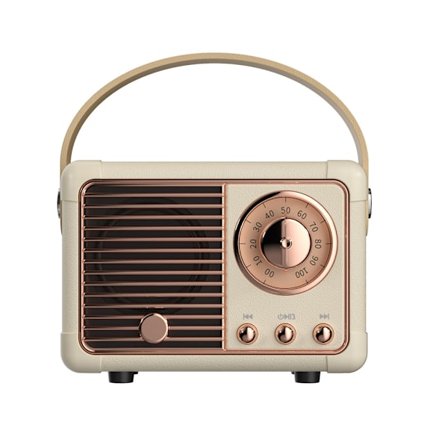 Retro Bluetooth-højtaler, gammel klassisk vintage FM-radio, høj lydstyrke, Bluetooth 5.0 trådløs forbindelse (hvid)