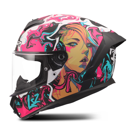 Integralhelm LS2 FF820 Rapid III Cyberg Violett/Cyan M