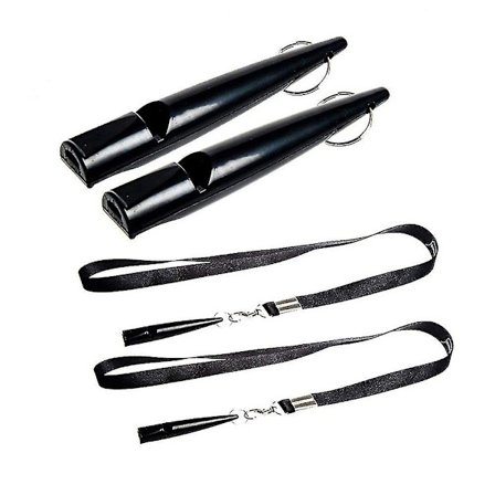 Hunde Treningsfløyter, Hundefløyte 210.5 Med Lanyard, Svart Hundefløyte For Tilbakekalling, Bjeffing (2 Pakk