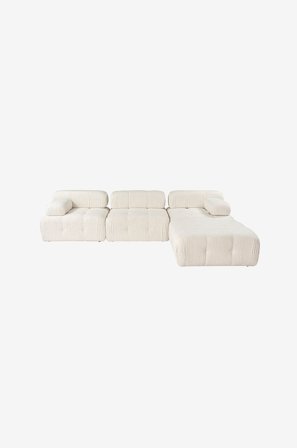 Hanah Home - Hjørnesofa Puca 4-sædet - Beige - Sofaer med chaiselong - Fra Homeroom