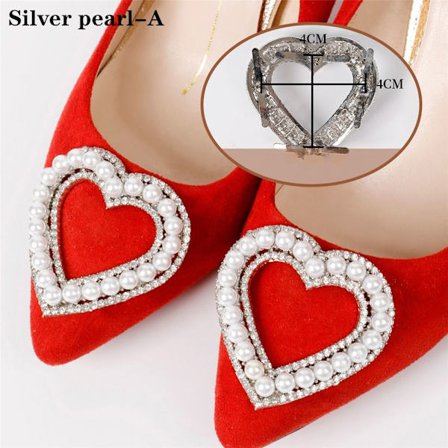 2st Skoklämma Charm Spänne SILVER PEARL-A SILVER PEARL-A