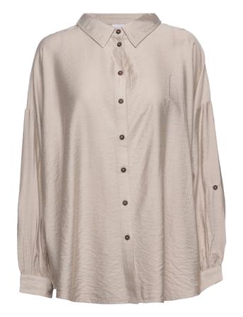 Fpcara Sh 1 Blus Långärmad Beige Fransa Curve