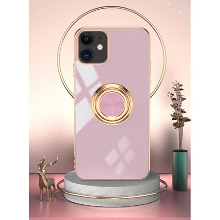 Lyxigt Stilrent skal ‘iPhone 14 Pro Max‘ med ring ställ-funktion Guld Lila