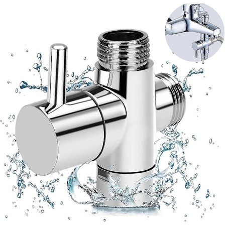 3-veis bryterventil kranadapter G1/2 tommer - Dusj T-adapter, Messingavleder for kran for hånddusj