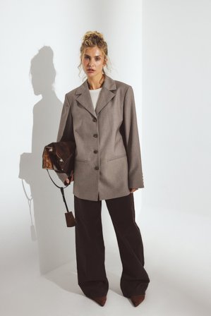 NA-KD Blazer ajusté à boutons multiples - Blazer ajusté - Gris - EU 44