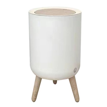 Enkel soptunna med höga ben och trycklock, slitstark återanvändbar papperskorg för badrum och sovrum