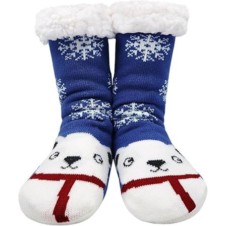 Fuzzy Sokker med Greb til Kvinder Antislip Slippersokker Vinter Varme Hyggelige Bløde Tykke Fluffy Sokker Julegave