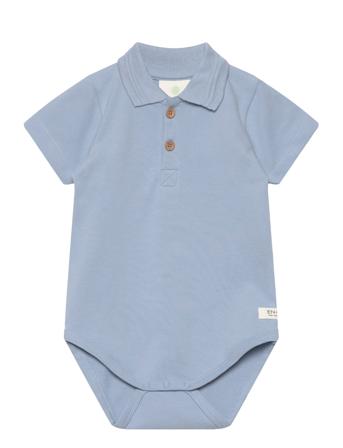 Body Ss Polo Bodies Short-sleeved Blue En Fant