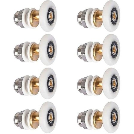 Brusekabinerulle, skydedørshjul Brusekabinedør Ruller Udskiftningshjul Til rulle med hjuldiameter 27 mm, 8 stykker Hy