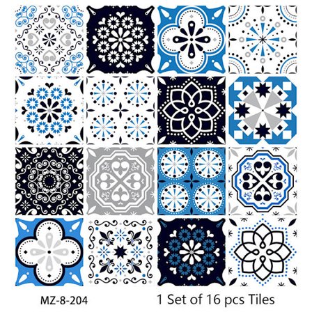 Klistremerker for baderomsfliser 15x15, selvklebende flis klistremerker