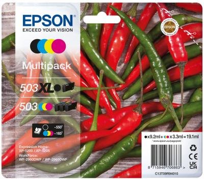Epson 503/503 XL Multipack - 4-pack - XL (svart) + Standard Capacity - svart, gul, cyan, magenta - original - blekkpatron