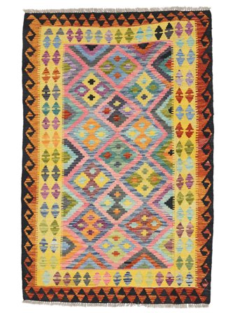 Mały Kilim Afgan Old Style Dywan 122X181 Wełna