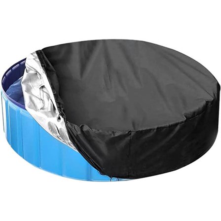 Rund Swimmingpool Dæksel Rund Spa Dæksel Vandtæt Støvbestandig Presenning Beskyttelsesdæksel Velegnet til Alle Typer af Runde Swimmingpools 160cm*30cm