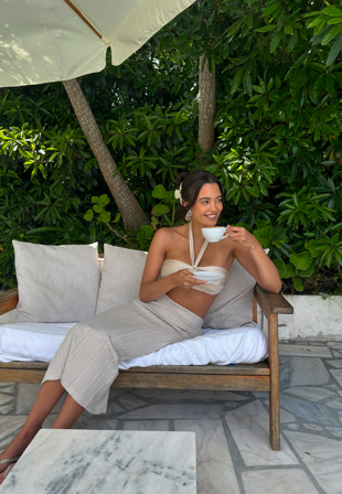 BUBBLEROOM-Sparkling Rib Midi Skirt-XL