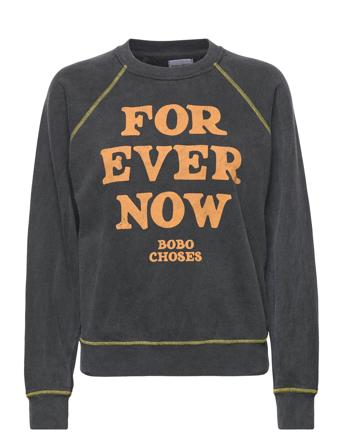 Forever Now Ranglan Sweatshirt Sweat-shirt Tröja Svart Bobo Choses