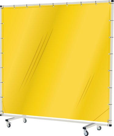 Industridraperier Björndraperiet 104002 Sveiseskjerm med hjul, 2 x 2 m, transparent Gul, Sveising