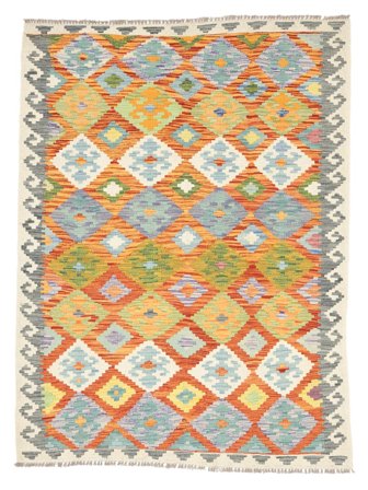 Dywan Orientalny Kilim Afgan Old Style 143X194 Pomarańczowy/Szary (Wełna, Afganistan)