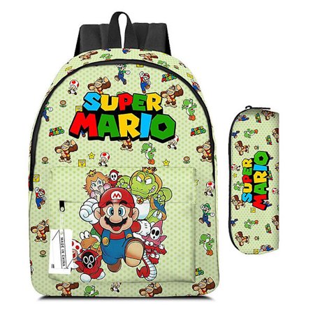 Lasten pojat tytöt Super Mario Bros tulostus reppu reppu suuri kapasiteetti koululaukut kynäkotelo[HK]