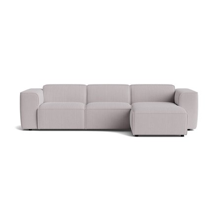 Aura Chaiselongue-Sofa, wendbar, Lincoln Hellgrau, Cord-Optik, Modernes Design, Nozag-Federung, Kaltschaum-Polsterung, 73cm Höhe, Bequem